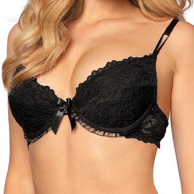 Róża biustonosz Carmen push up czarny 70B