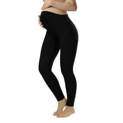 If legginsy ciążowe 3 trymestr długie czarny L