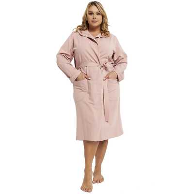 If szlafrok damski Karina pudrowy róż 2XL plus
