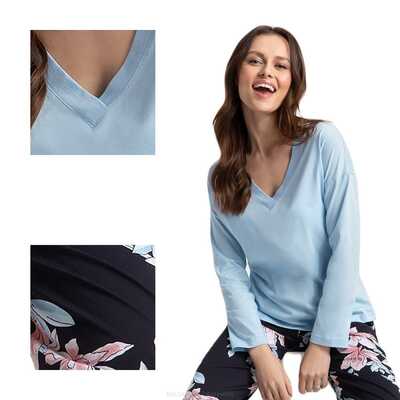 Piżama 614 niebieska Luna