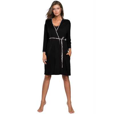 If szlafrok Eila bis ręk 3/4 czarny XL