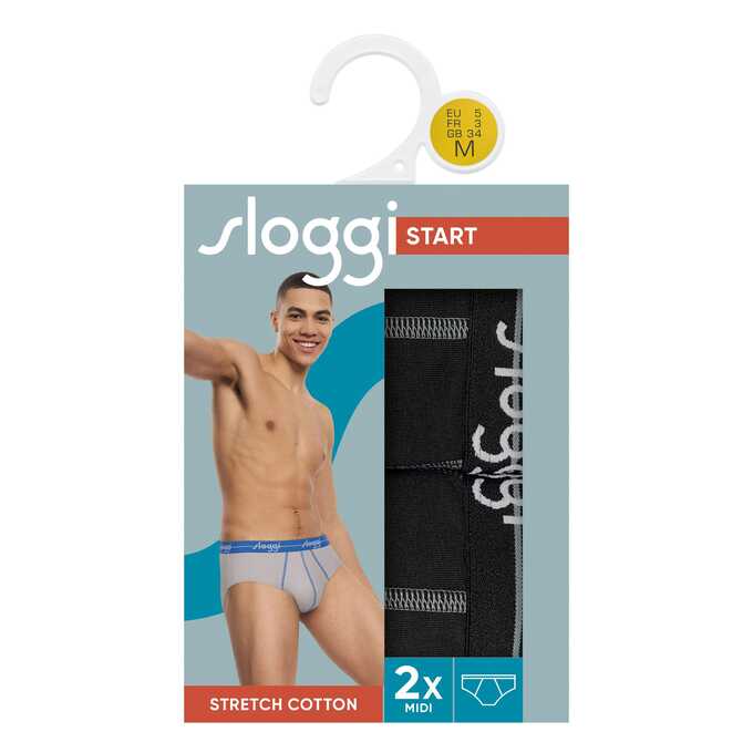 Slipy Start Midi 2-pak czarne