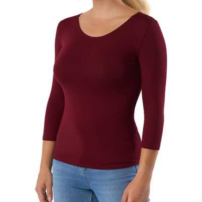 Bluzka Manati 3/4 rękaw bordowa