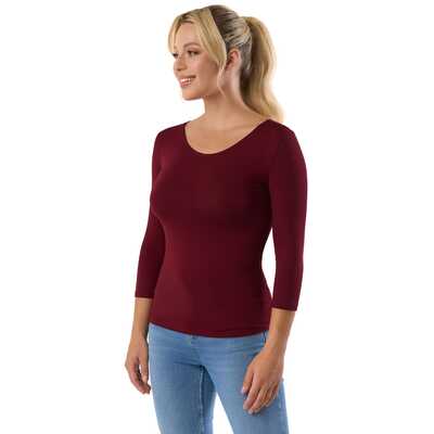 Bluzka Manati 3/4 rękaw bordowa