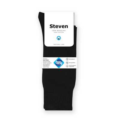 Steven skarpety 055 baw 100% czarny 35/37