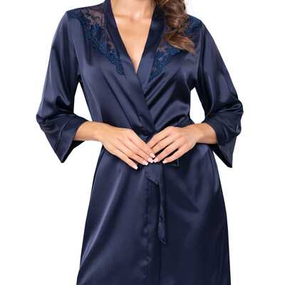 Donna szlafrok d Mari granatowy M