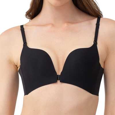 Gatta biustonosz Frontopen PU czarny 80C