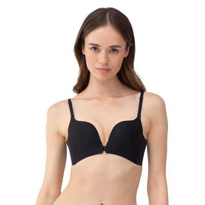 Gatta biustonosz Frontopen PU czarny 80C