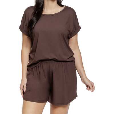 Piżama damska Paloma 3565 01 brązowa