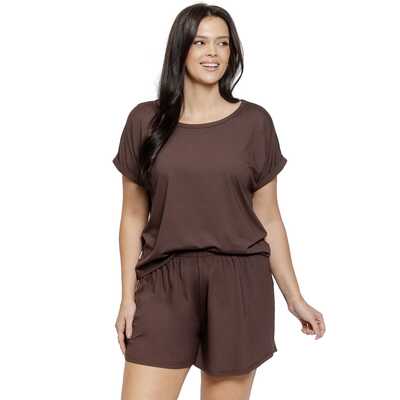 Piżama damska Paloma 3565 01 brązowa