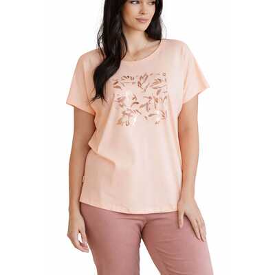 Piżama damska Valentina 3571 01 łososiowa